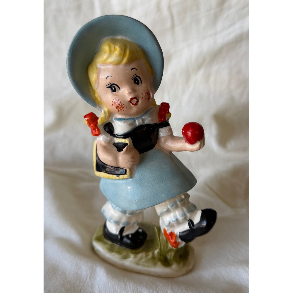 Vintage Dolly Toy Mary Little Lamb Schoolgirl 1960's Kitsch Cottagecore Decor